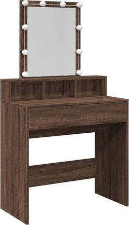 vidaXL - Kaptafel - met - LED - 80x41x144,5 - cm - bruin - eikenkleurig