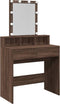 vidaXL - Kaptafel - met - LED - 80x41x144,5 - cm - bruin - eikenkleurig