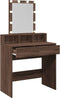 vidaXL - Kaptafel - met - LED - 80x41x144,5 - cm - bruin - eikenkleurig