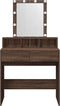 vidaXL - Kaptafel - met - LED - 80x41x144,5 - cm - bruin - eikenkleurig