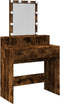 vidaXL - Kaptafel - met - LED - 80x41x144,5 - cm - gerookt - eikenkleurig