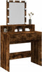 vidaXL - Kaptafel - met - LED - 80x41x144,5 - cm - gerookt - eikenkleurig