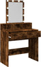 vidaXL - Kaptafel - met - LED - 80x41x144,5 - cm - gerookt - eikenkleurig