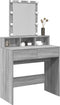 vidaXL - Kaptafel - met - LED - 80x41x144,5 - cm - grijs - sonoma - eikenkleurig