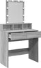 vidaXL - Kaptafel - met - LED - 80x41x144,5 - cm - grijs - sonoma - eikenkleurig
