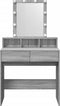 vidaXL - Kaptafel - met - LED - 80x41x144,5 - cm - grijs - sonoma - eikenkleurig