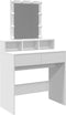 vidaXL - Kaptafel - met - LED - 80x41x144,5 - cm - wit