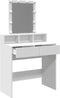 vidaXL - Kaptafel - met - LED - 80x41x144,5 - cm - wit