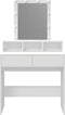 vidaXL - Kaptafel - met - LED - 80x41x144,5 - cm - wit
