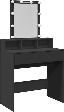 vidaXL - Kaptafel - met - LED - 80x41x144,5 - cm - zwart