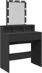 vidaXL - Kaptafel - met - LED - 80x41x144,5 - cm - zwart