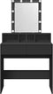 vidaXL - Kaptafel - met - LED - 80x41x144,5 - cm - zwart