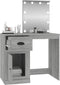vidaXL - Kaptafel - met - LED - 90x50x132,5 - cm - bewerkt - hout - grijs - sonoma - eiken