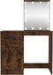 vidaXL - Kaptafel - met - LED - 90x50x132,5 - cm - bewerkt - hout - gerookt - eikenkleur