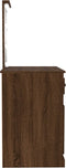 vidaXL - Kaptafel - met - LED - 90x50x132,5 - cm - bewerkt - hout - bruin - eikenkleur