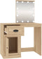 vidaXL - Kaptafel - met - LED - 90x50x132,5 - cm - bewerkt - hout - sonoma - eikenkleur