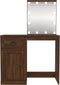 vidaXL - Kaptafel - met - LED - 90x50x132,5 - cm - bewerkt - hout - bruin - eikenkleur