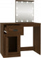 vidaXL - Kaptafel - met - LED - 90x50x132,5 - cm - bewerkt - hout - bruin - eikenkleur