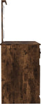 vidaXL - Kaptafel - met - LED - 90x50x132,5 - cm - bewerkt - hout - gerookt - eikenkleur