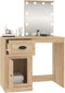 vidaXL - Kaptafel - met - LED - 90x50x132,5 - cm - bewerkt - hout - sonoma - eikenkleur