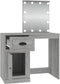 vidaXL - Kaptafel - met - LED - 90x50x132,5 - cm - bewerkt - hout - grijs - sonoma - eiken