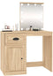 vidaXL - Kaptafel - met - LED - 90x50x132,5 - cm - bewerkt - hout - sonoma - eikenkleur