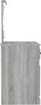 vidaXL - Kaptafel - met - LED - 90x50x132,5 - cm - bewerkt - hout - grijs - sonoma - eiken