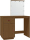 vidaXL - Kaptafel - met - LED - 95x50x133,5 - cm - massief - grenenhout - honingbruin