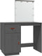 vidaXL - Kaptafel - met - LED - 95x50x133,5 - cm - massief - grenenhout - grijs