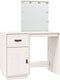 vidaXL - Kaptafel - met - LED - 95x50x133,5 - cm - massief - grenenhout - wit
