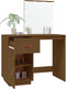 vidaXL - Kaptafel - met - LED - 95x50x133,5 - cm - massief - grenenhout - honingbruin