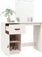 vidaXL - Kaptafel - met - LED - 95x50x133,5 - cm - massief - grenenhout - wit