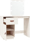 vidaXL - Kaptafel - met - LED - 95x50x133,5 - cm - massief - grenenhout - wit