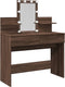 vidaXL - Kaptafel - met - LED-verlichting - 100x40x130 - cm - bruin - eikenkleurig