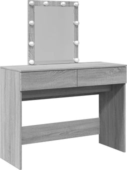 vidaXL - Kaptafel - met - LED-verlichting - 100x40x130 - cm - grijs - sonoma