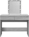 vidaXL - Kaptafel - met - LED-verlichting - 100x40x130 - cm - grijs - sonoma