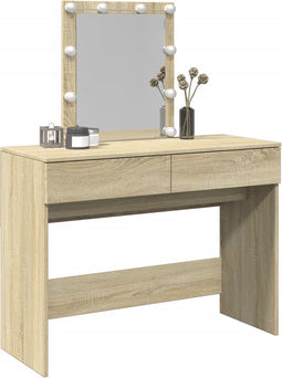 vidaXL - Kaptafel - met - LED-verlichting - 100x40x130 - cm - sonoma - eikenkleurig