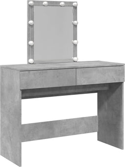 vidaXL - Kaptafel - met - LED-verlichting - 100x40x130 - cm - betongrijs
