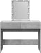 vidaXL - Kaptafel - met - LED-verlichting - 100x40x130 - cm - betongrijs