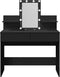vidaXL - Kaptafel - met - LED-verlichting - 100x40x130 - cm - zwart
