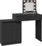 vidaXL - Kaptafel - met - LED-verlichting - 115x37x110,5 - cm - zwart