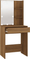 vidaXL - Kaptafel - met - LED-verlichting - 60x40x140 - cm - bruin - eikenkleur