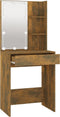 vidaXL - Kaptafel - met - LED-verlichting - 60x40x140 - cm - gerookt - eikenkleur