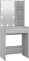 vidaXL - Kaptafel - met - LED-verlichting - 60x40x140 - cm - grijs - sonoma - eiken