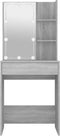 vidaXL - Kaptafel - met - LED-verlichting - 60x40x140 - cm - grijs - sonoma - eiken