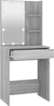 vidaXL - Kaptafel - met - LED-verlichting - 60x40x140 - cm - grijs - sonoma - eiken