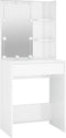 vidaXL - Kaptafel - met - LED-verlichting - 60x40x140 - cm - hoogglans - wit