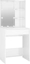 vidaXL - Kaptafel - met - LED-verlichting - 60x40x140 - cm - hoogglans - wit