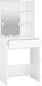 vidaXL - Kaptafel - met - LED-verlichting - 60x40x140 - cm - hoogglans - wit