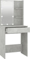 vidaXL - Kaptafel - met - LED-verlichting - 60x40x140 - cm - betongrijs